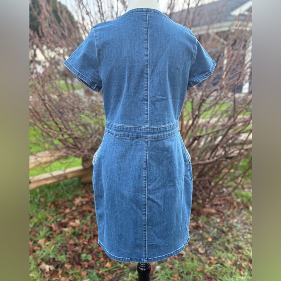 Guess Denim Zip Front Dress sz Lg - Picture 4 of 8
